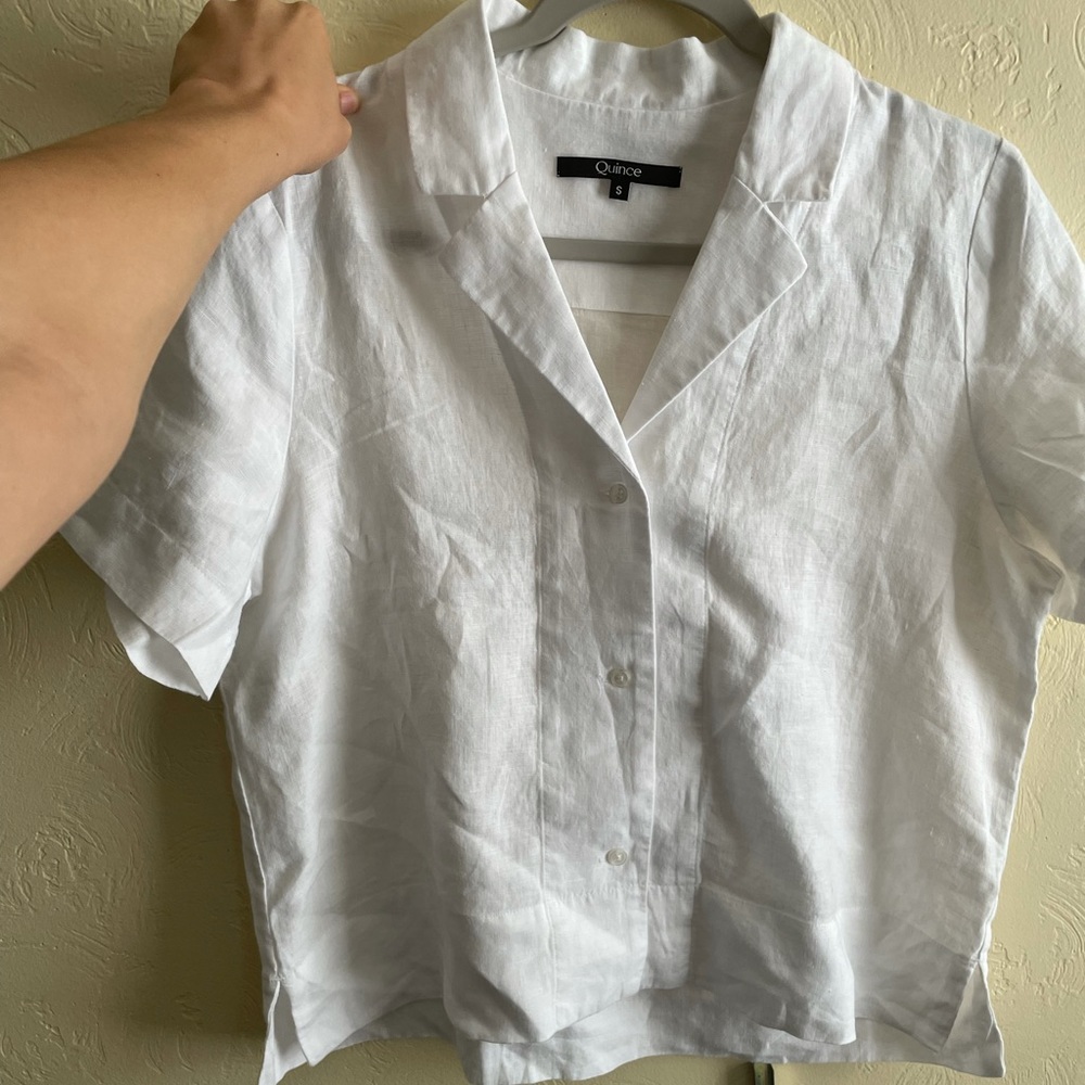 Quince 100% white linen shirt. A perfect staple!